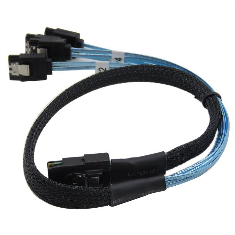 Mini SAS 36Pin SFF-8087 to 4 SATA 7Pin Data Cable Splitter Breakout  Elbow Lane SATA Server Array Card Hard Drive Extend Cable