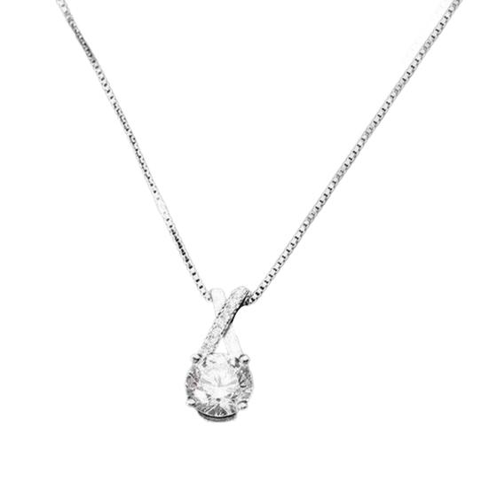 Women Necklace X Shape Faux Moissanite Jewelry Shining Korean Style Necklace for Daily Wear