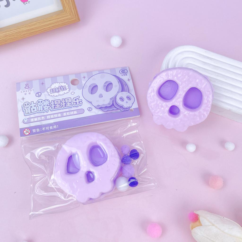 Taba Squishy kawaii Hexoween Gift  Funny Cartoon Skull Three Layers Thick Biscuit Fidgeting Kids Toys Adult Funny Holiday Gifts