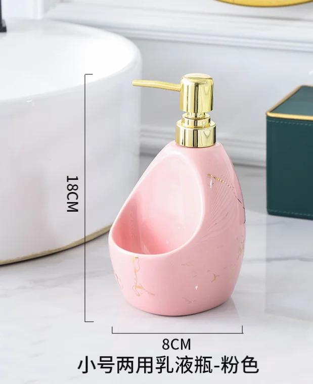 Sticlă de loțiune din ceramică simplă Dozator de șampon de marmură Accesorii de uz casnic Dispenser de săpun din ceramică Decor pentru baie