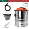 TUNGFULL Fireplace Ash Vacuum Cleaner 1200W Stainless Steel Tank High Power Ash Vac for Fireplace Pellet Stove BBQ Grill