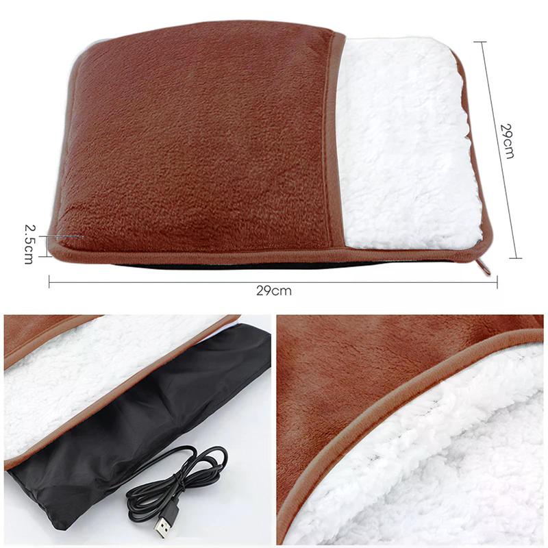 Foot Warmer USB Foot Heater Thermal Foot Heating Pad Soft Plush Warm Foot Cover Electric Heating Feet Warmer For Home Bedroom