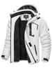 KEFITEVD Winter Ski Mountain Snowboard Size 3XL Men's Jacket, Fleece-Lined, Windproof, Water-Repellent, Parka, Jacket, White,