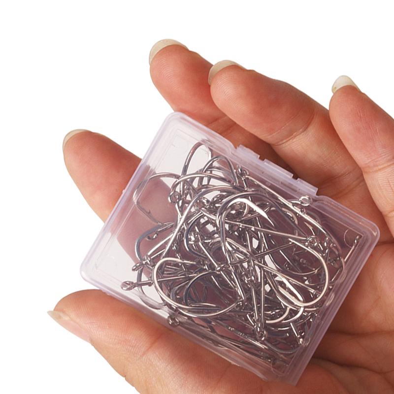 50Pcs Fishing Hooks Fly Fishing Accessories Set Barbed Single Circle Carp Hook High Carbon Steel Sea Fishinhook Metal Is Durab