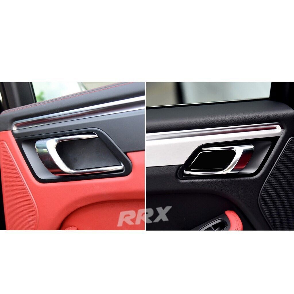 Glossy Piano Black Interior Door Handle Bowl Cover Trim For Porsche Macan 14-21