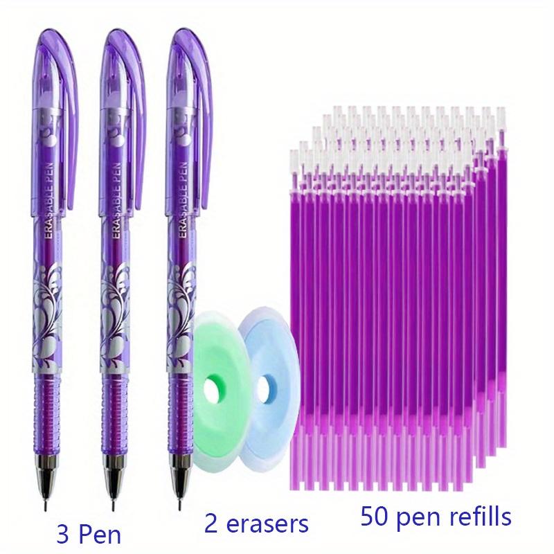 55pcs/Lot Erasable Gel Pen 0.5Mm Refill Rod Magic Erasable Pen Washable Handle Office Writing Tools Stationery