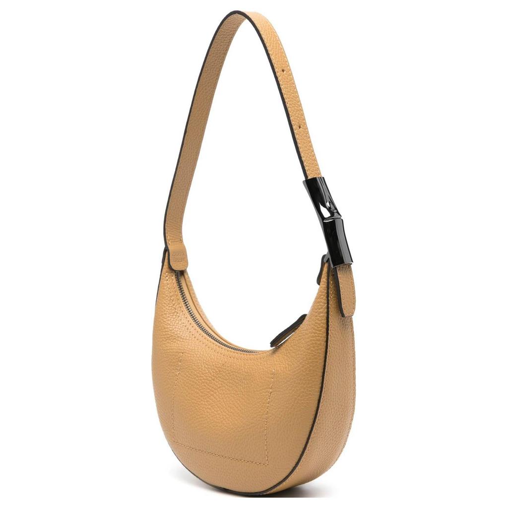 Longchamp Front Concave Embossed Logo Leather Handbag Shoulder Bag Small Women handbags Light-Brown 10217968026