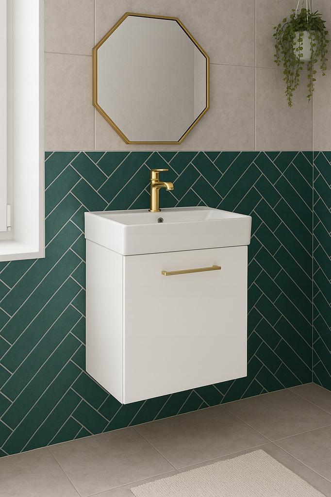 Wall-Mounted Bathroom Cabinet with Sink Gloss, Handle Elara