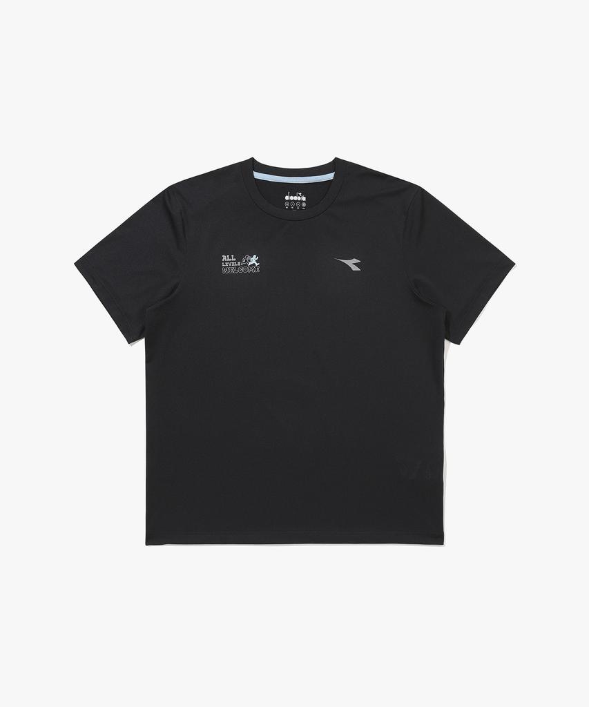 Diadora Functional Poly Mesh Running Short Sleeve T-Shirt Black