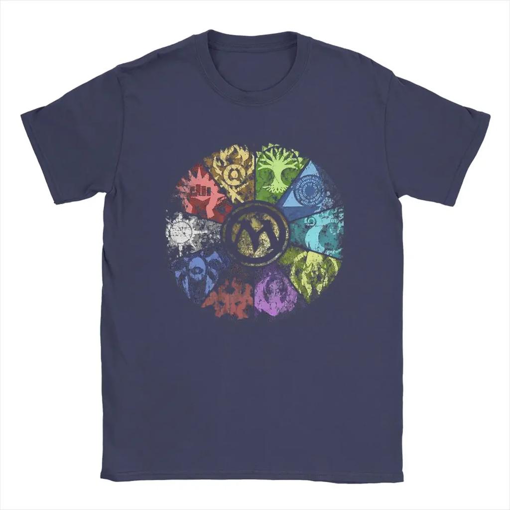 Vintage Magic Gathering MTG T-Shirts for Men Round Neck Cotton T Shirts Guild Wheel Short Sleeve Tees Gift Idea merch