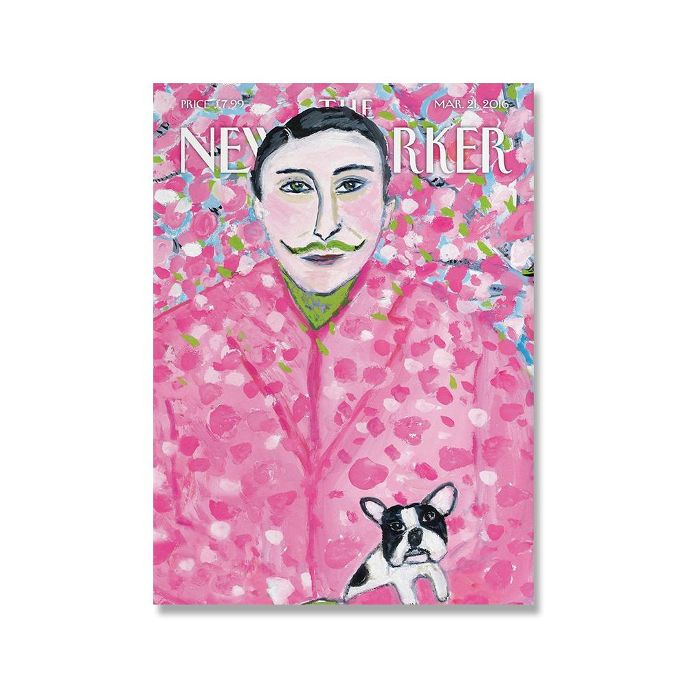 

Мона Лиза в стиле поп, модный художественный принт, винтажный холст Яёи Кусама, постер, минимальный абстрактный настенный панно с изображением кота, журнал New Yorker, декор без рамки 21*30cm No Frame