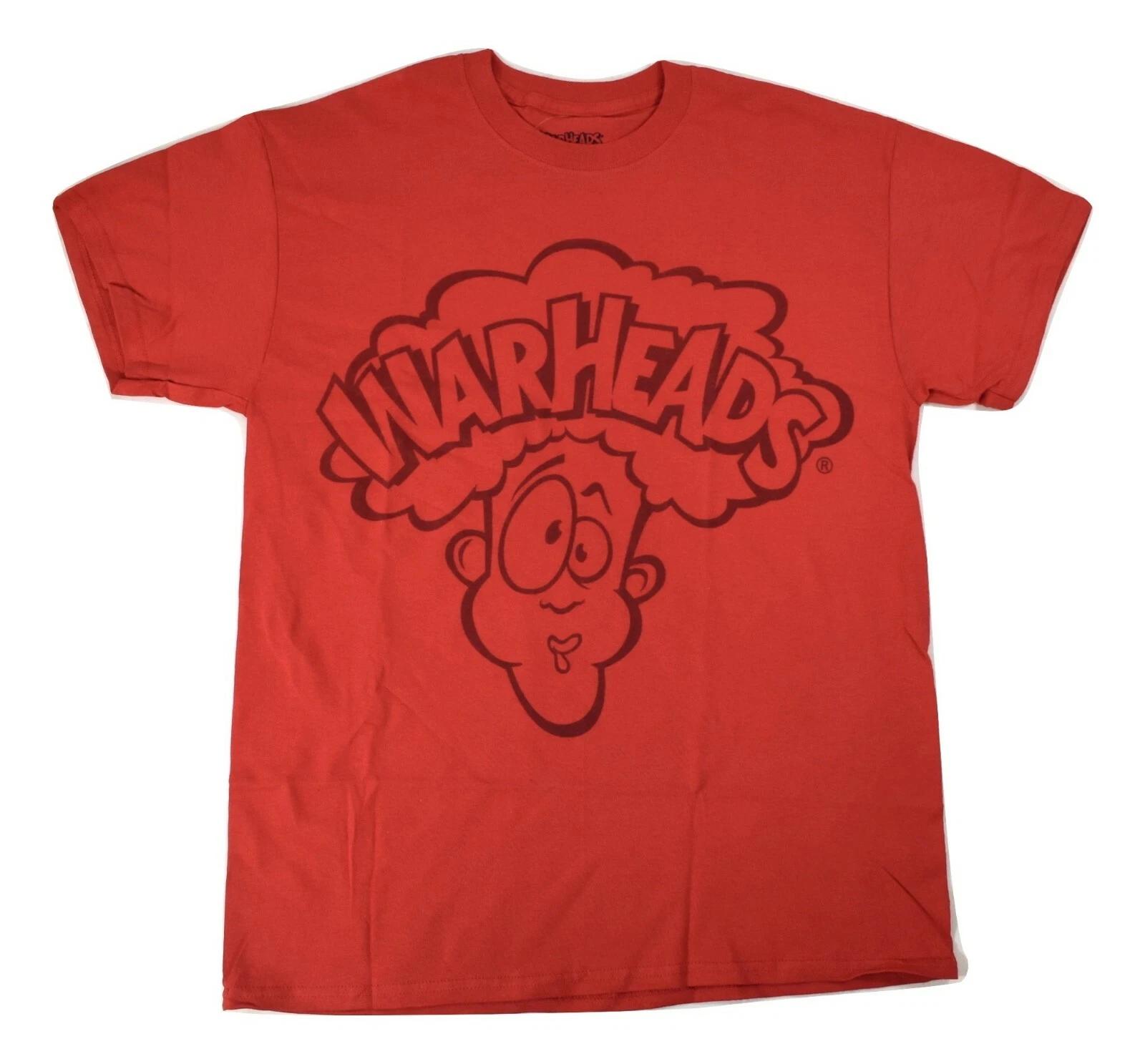 

War Heads Mens Warheads Sour Candy Big Face Graphic Red Shirt New M 3XL