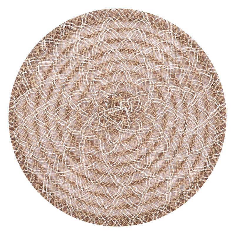 Jute Woven Round Plate Tabletop Heat Insulation Pad, Table Decoration, Western Placemats, Pot Pads, High Temperature Resistant