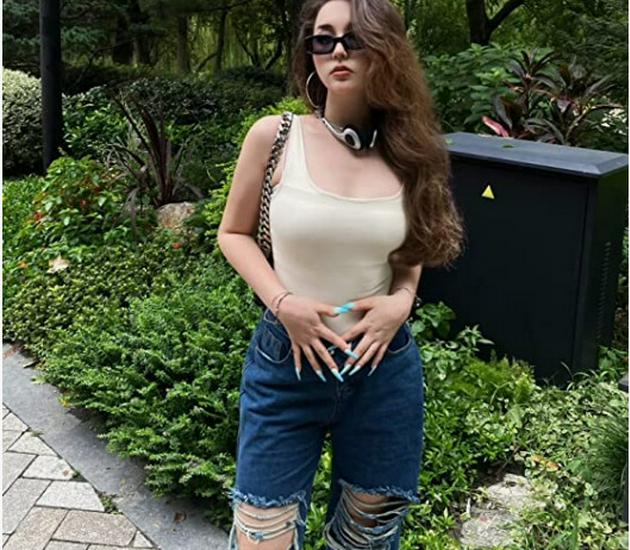 Women's U-neck Sleeveless Tank Top Bodysuit
