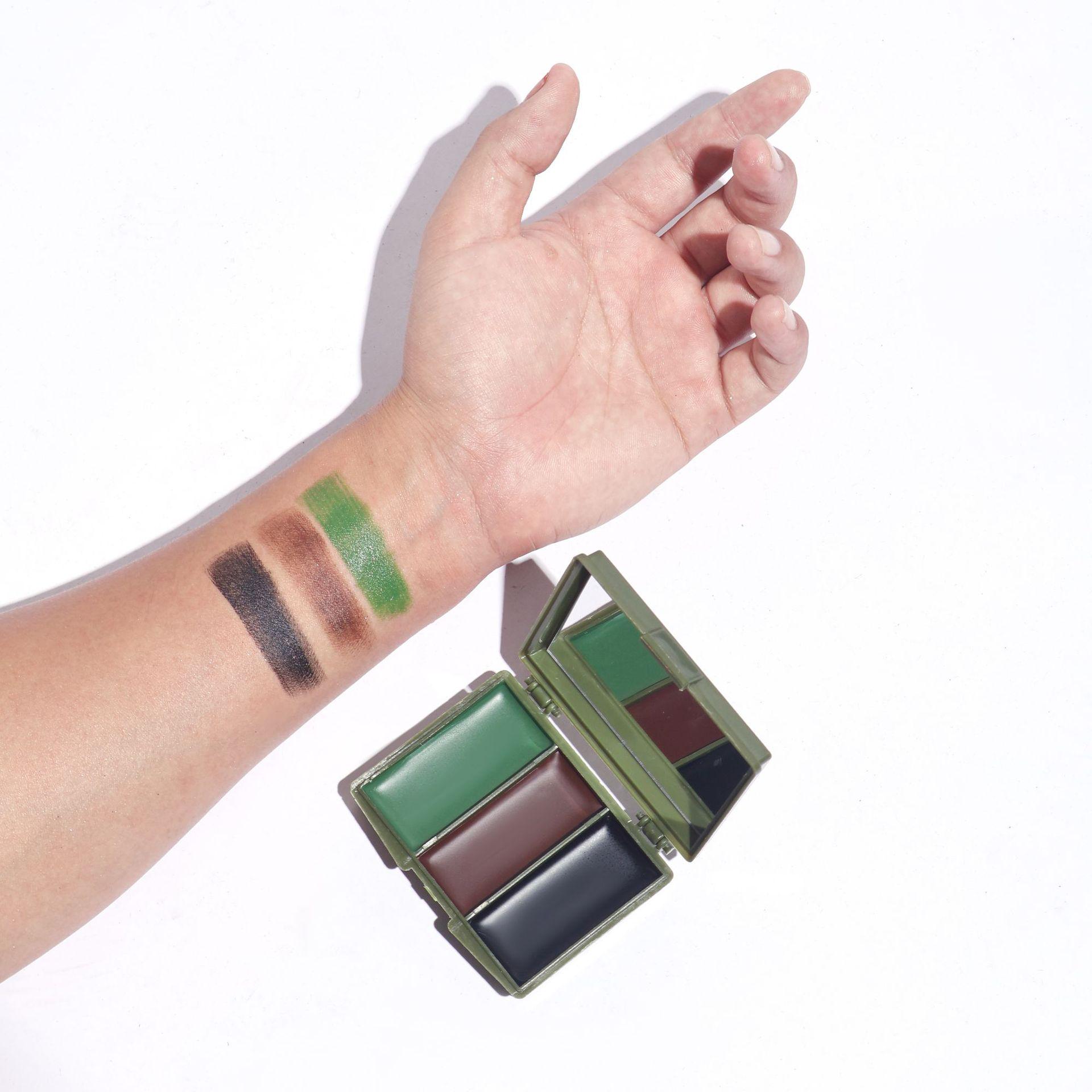 Camouflage Face Paint Set with Mirror - Military Training & Enthusiast Use English text