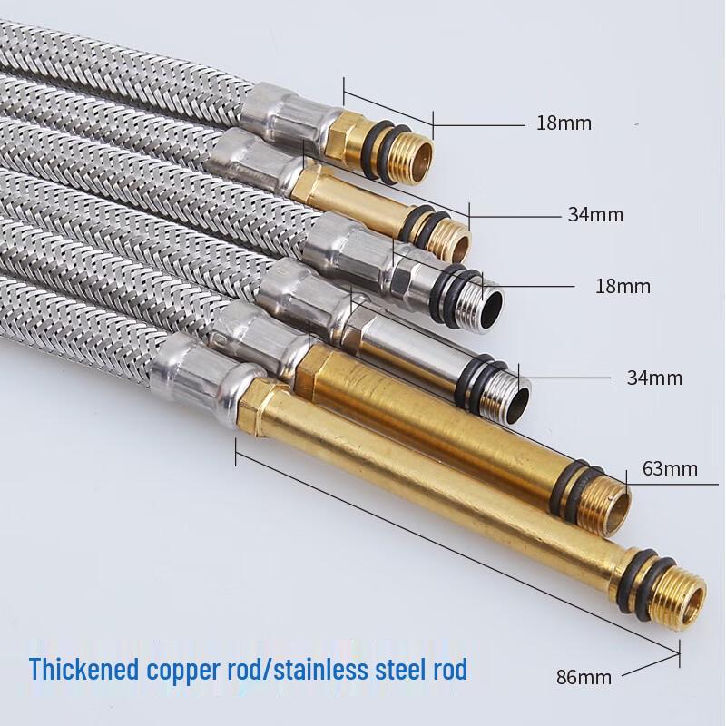 Miflame Hot & Cold Faucet Inlet Hose, Stainless Steel Wire