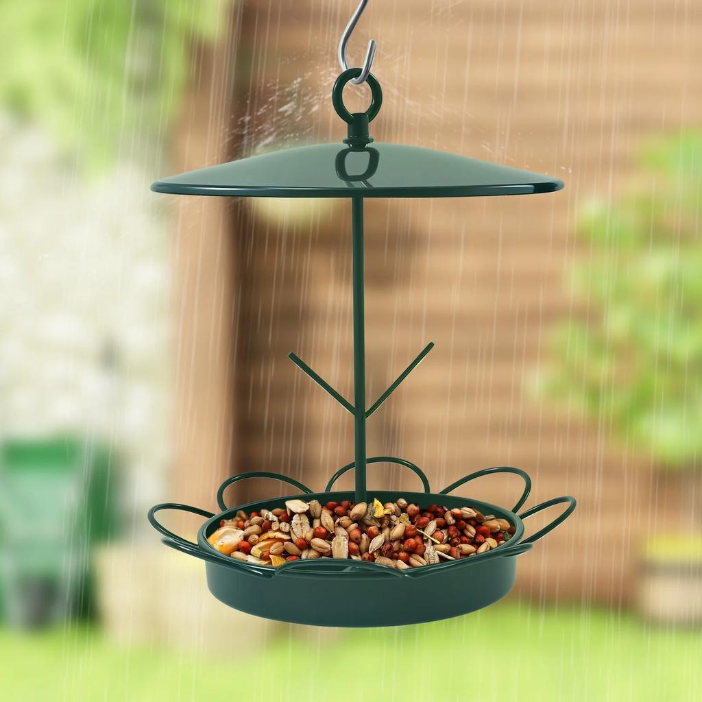 Bird Feeder Metal Bird Feeder Elegant Outdoor Hanging Bird Feeder with S Hook Weatherproof Feeding Tool for Garden Patio Yard