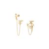 CHANEL Metal Double C Crystal Metal Earrings Women's Gold