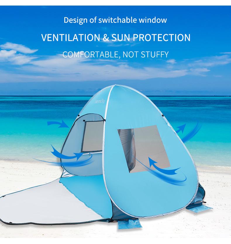 Automatic Double Person Tent with Sunshade & Easy Setup for Beach, Park, & Fishing