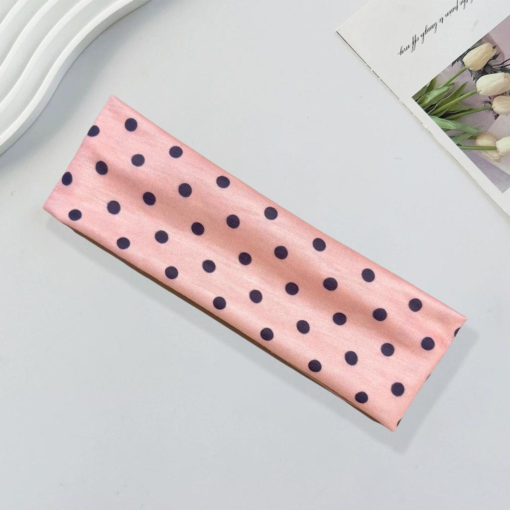 Y2K Retro Boho Breeze Wind Dot Stretch Women's Hairbands Korean Ins Fashion Wide Headbands Yoga Sports Dating Hair Accessories