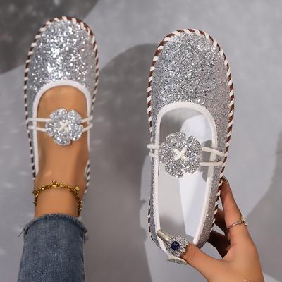 Mesh Breathable Rhinestone Versatile Women's New Foreign Style Niche Belt Flat Soft Soled Mary Jane Shoes Womens Shoes