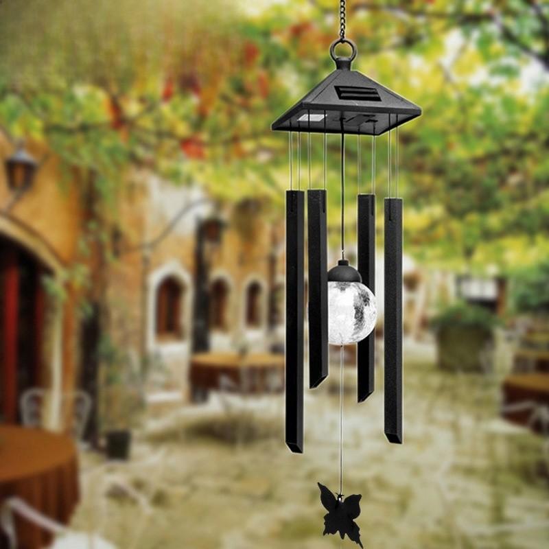 Solar Garden Wind Chime Light With Led Illumination For Lawn Decor