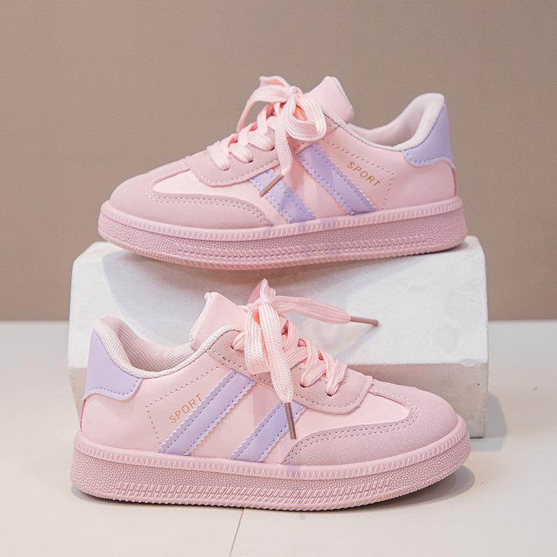 

Girls Sneakers Spring and Autumn New Children s Non-Slip Sports Shoes Toddler Training Shoes Fashion Boys Soft Sole Casual Shoes 37 розовый
