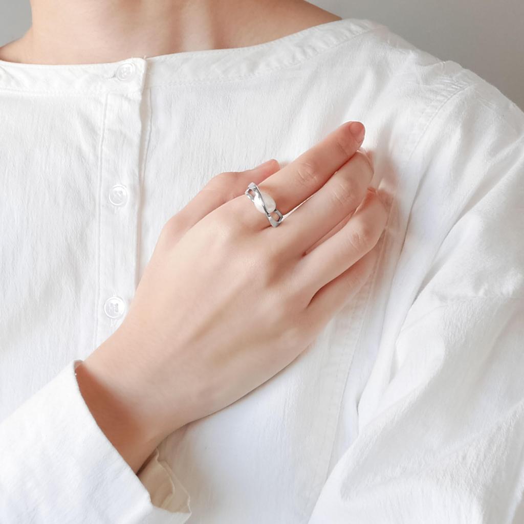 Kuma Sterling Silver 925 Freshwater Pearl Ring KMSR006111PF Japanese Size 11 [Official] [Vendome Aoyama] [Kengo + MA,YU] [Kengo Kuma]