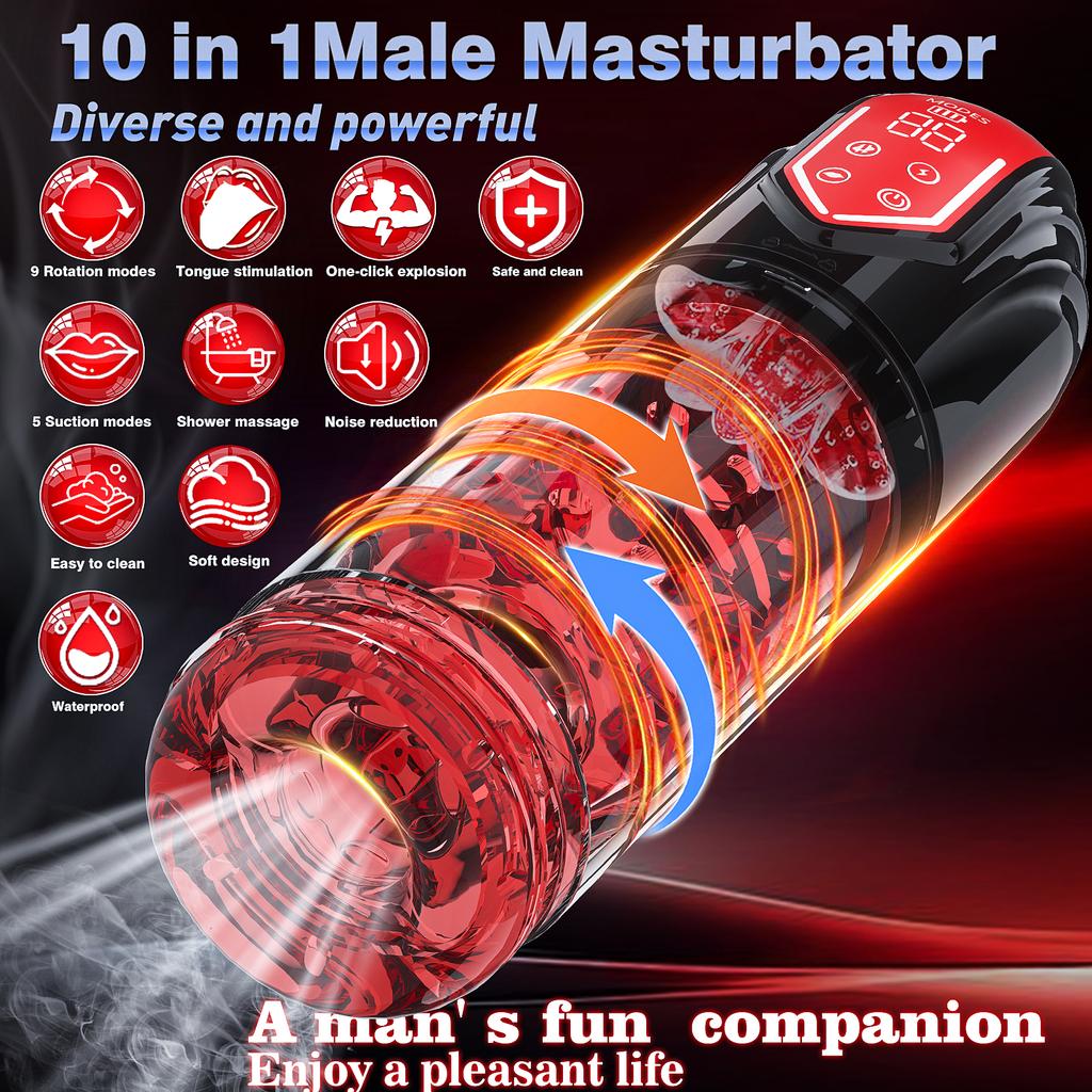 Portable Automatic Male Rotate Mastubator Sucking Blowjob Machine Masturbation Cup Sex Toys Adult Goods for Men Masturbate Supplies Increase Erection
