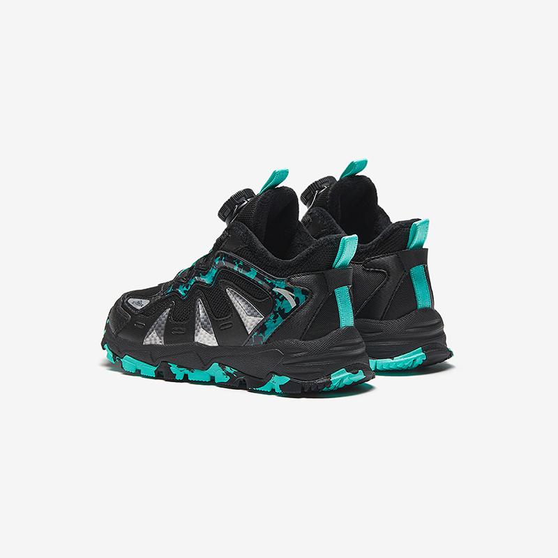 Anta Kids Trendy Fashion Thickened Warm Non-Slip Low-Top Casual Shoes Kids Casual Shoes Black Green A12449940-5