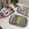 Elegant French Style Metal Tray Engraved Floral Pattern For Serving Snacks Fruits And Appetizers In Homes Or Restaurant