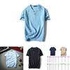 Premium Quality Men Brief T-shirt Summer V-neck Cotton Linen Blouse Top Tee Shirt Plus Size