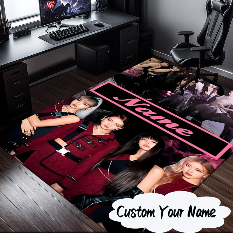 Custom Name Kpop Group Portrait Carpet, Chair Rug,Area Rug for Office Bedroom living rooms bedroom, Doormat decor Christmas fan gifts