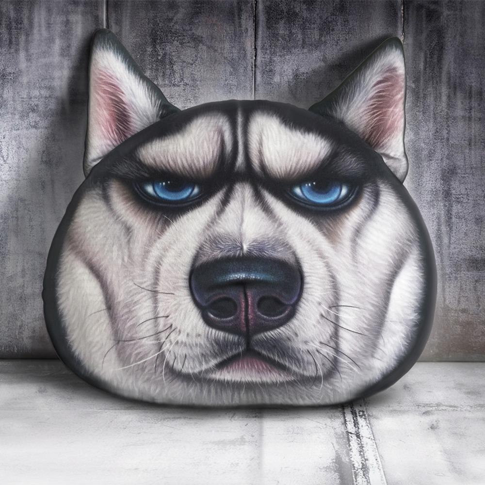 3D 40CM Cat Dog Head Pillow Cushion Realistic Car Seat Cushion  Multipurpose