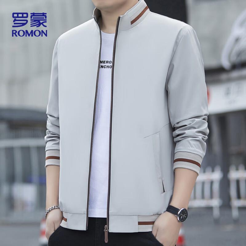 ROMON Men's 2617 Casual Windproof Stand-Collar Jacket