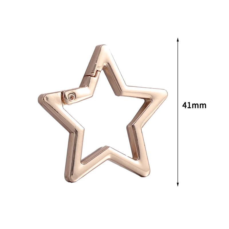 Hollow Star Shaped Spring Clasp Metal Carabiner Keychain Bag Clip Hook Dog Chain Buckle Connector Diy Jewelry Making Accessories