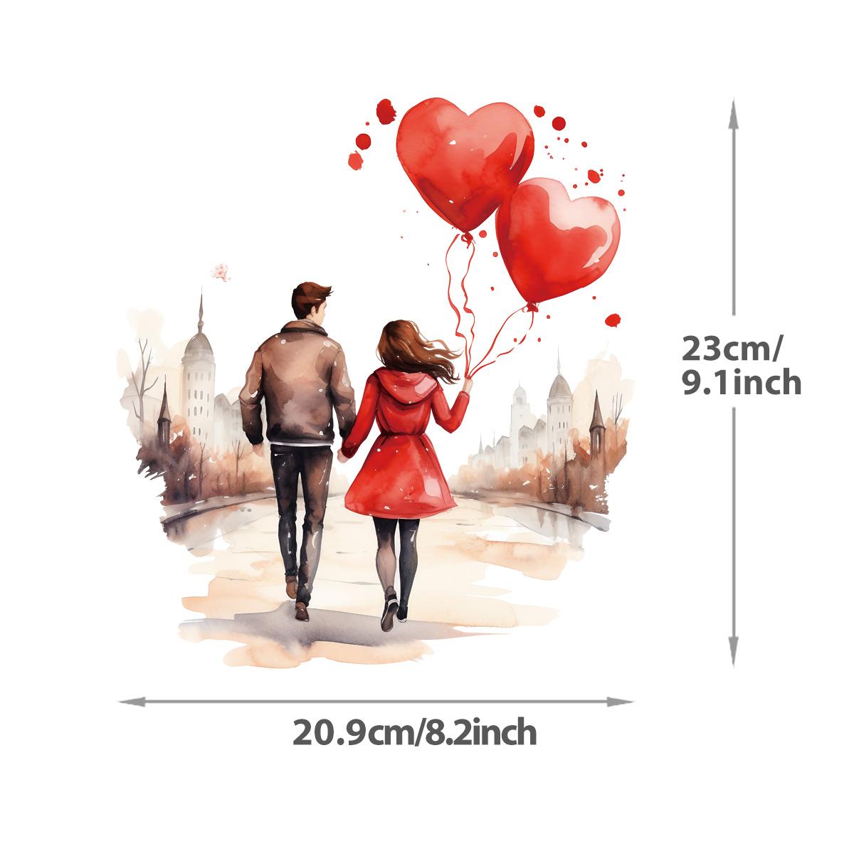 

Влюбленные термопереводные наклейки на одежду мужчины женщины пары нашивки сердце воздушный шар утюг на наклейке для одежды сумки шляпа