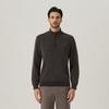 FERRAROMILANO Chenille Fleece Bonded Half-Zip Knit Charcoal (Am0Erd40738)
