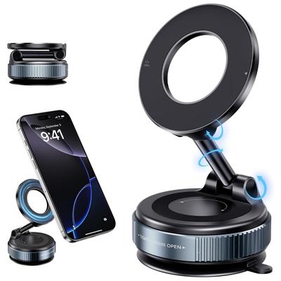 Cool Black Multi-Axis Rotation Car Mount ,Magnetic Car Mount for Dashboard Navigation, Strong Adsorption Vacuum Phone Holder