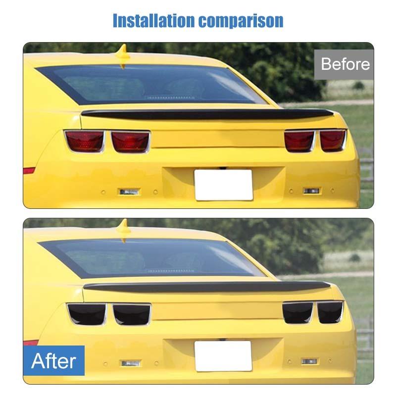 Headlight Protective Film Tail Light Decoration Lamp Cover Sticker For For Chevy Camaro 2010-2013 Exterior Accessoriess Smocked Black