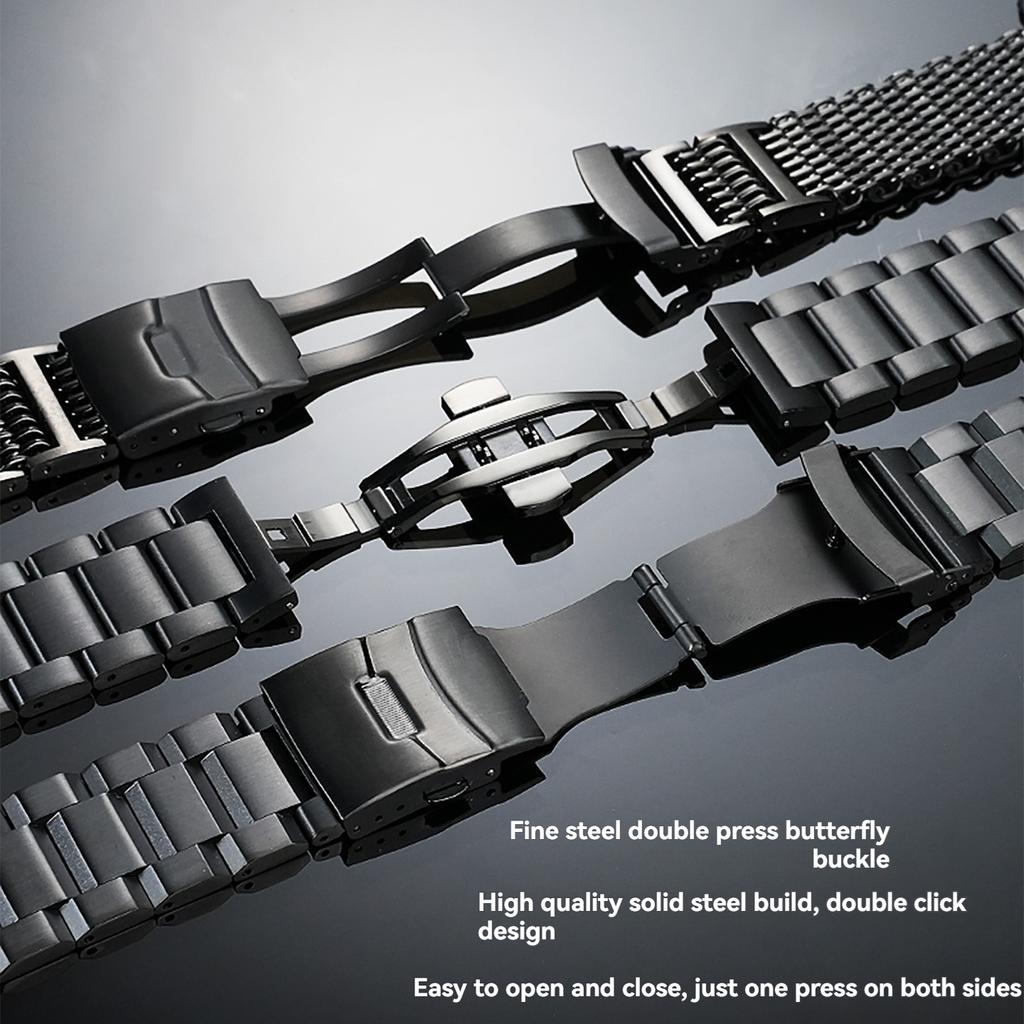 Stainless Steel Watch Band for Casio GR-B200 5635 | Black Metal Waterproof Bracelet Modified Watch Strap Accessories
