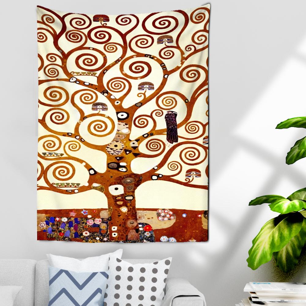 Tree Of Life Oil Painting Tapestry Wall Hanging Hippie Tapiz Art Style Mystic Sorcery Abstract Dorm Living Room Decor