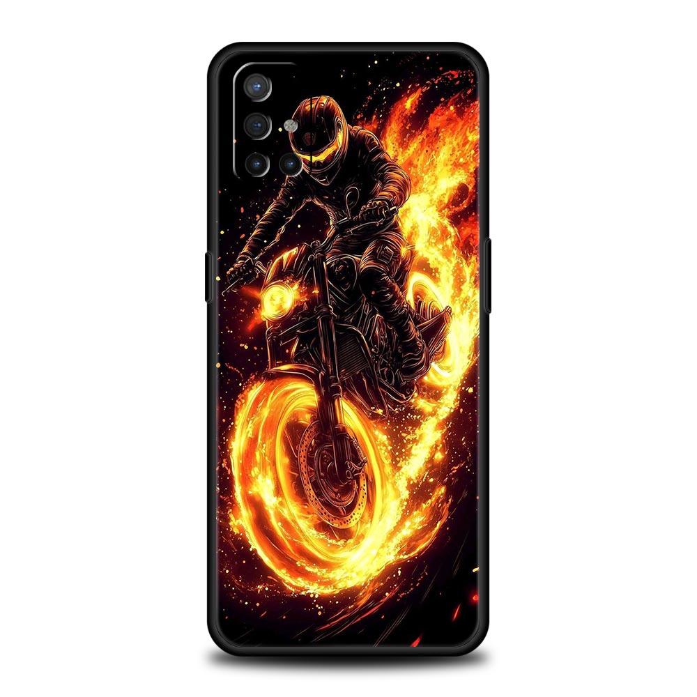 Motorcycle Phone Case For Oneplus 13R 13 12R 11 10T 10R Nord N100 N200 N10 10 9 9R 9RT CE 3 2 Z Pro 5G Soft TPU Cover Fundas Bag