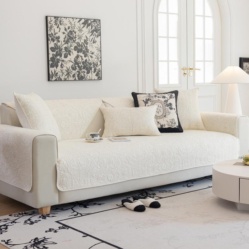 Cotton Sofa Cushion Cotton Fabric Non-Slip Simple Universal Chinese Sofa Cover Cover Cloth Cushion