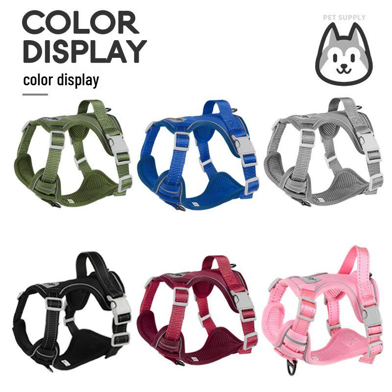 Reflektierende Atmungsaktive Hunde Geschirr Weste mit Leinen Set