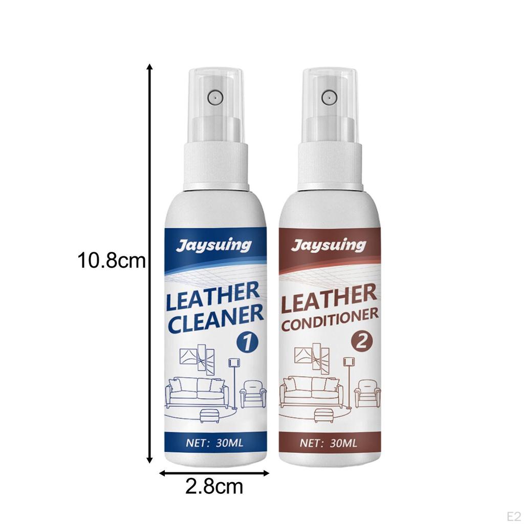 Leather Cleaner & Conditioner Set with Towel Sponge Care for Apparel