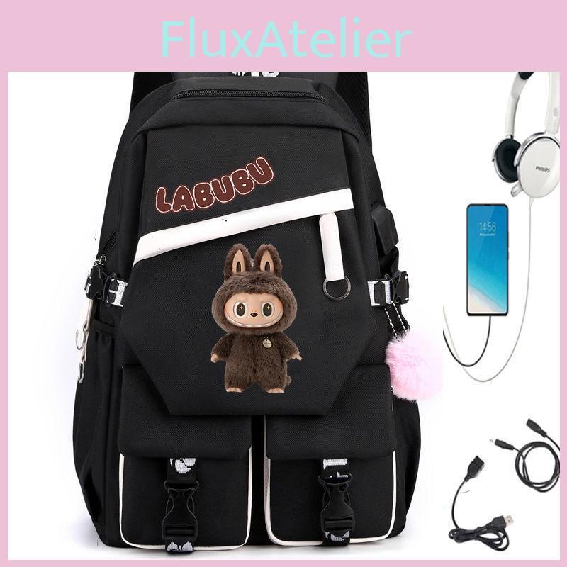 Capacity Backpack Large With Letter Print Design And Usb Teens For