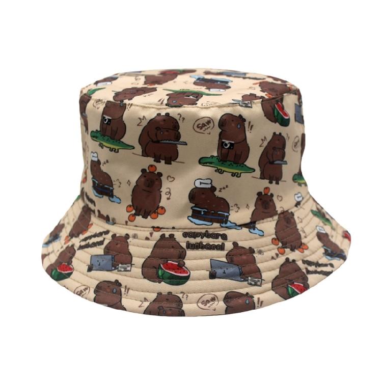 Eye Catching Capybara Bucket Hat Outdoor Sports Hat Stylish Streetwear Hat for Both Men and Women