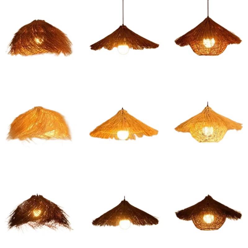 Artistic Retro Straw Hat Lampshade