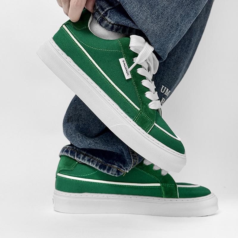Summer Ins Board Shoes Flat Canvas Shoes Men's Summer Versatile Casual White Korean Version Student Comfortable Lace Up Shoes